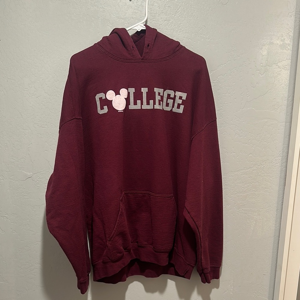 Disney Maroon Hoodie with Iconic Mouse Design